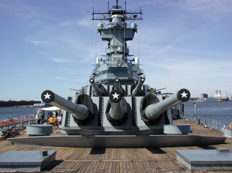 Freshly painted and bristling with weapons and antennas she looks ready for duty!  (September 15, 2001)